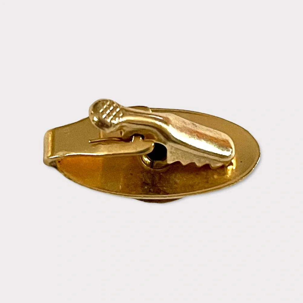 Vintage Gold Tone Initial Letter E Tie Clip Personalized Great Gift